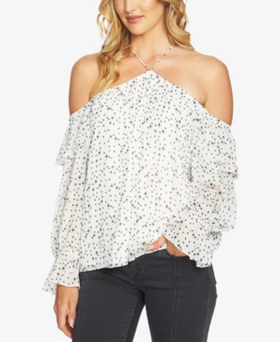 Shop 1.state Off-the-shoulder Ruffled-sleeve Top In Antique White