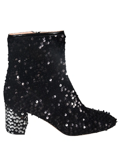 Shop Rochas Sequin Ankle Boots In Metallico