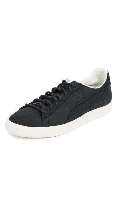 Shop Puma Clyde Frosted Sneaker In Black/black
