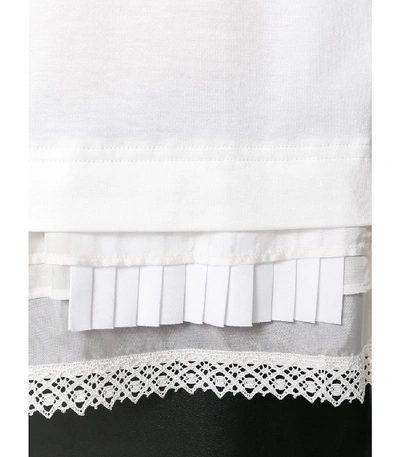 Shop Sacai White Tiered Hem T-shirt