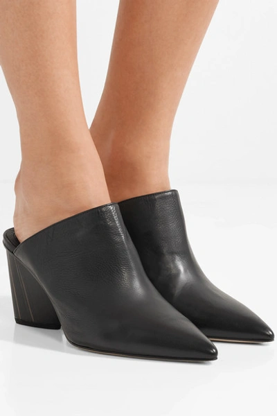 Shop Paul Andrew Ester Leather Mules In Black