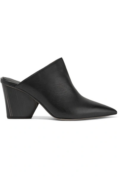 Shop Paul Andrew Ester Leather Mules In Black