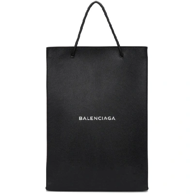 Shop Balenciaga Black Logo Shopping Tote