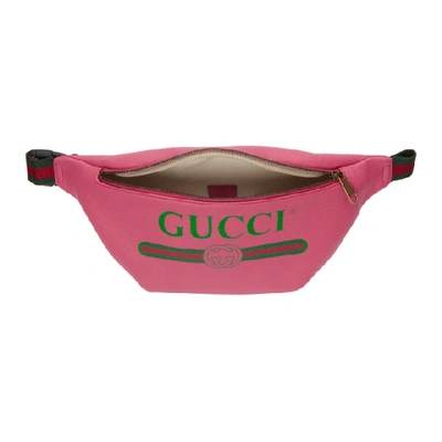 Shop Gucci Pink Leather Logo Fanny Pack