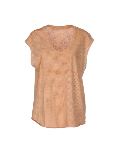 Shop Majestic T-shirt In Apricot