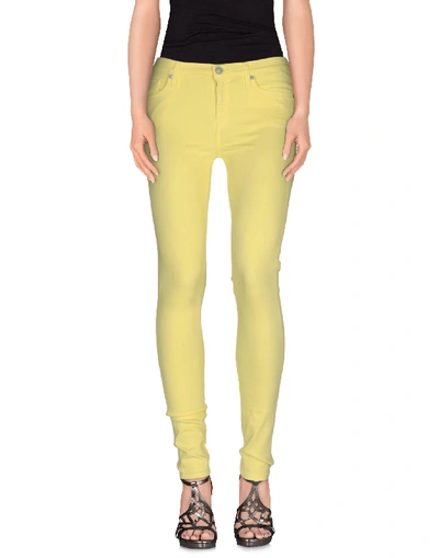 Shop 7 For All Mankind Denim Pants In Yellow