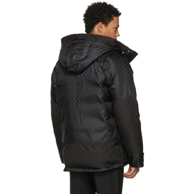 Shop Gucci Black Down Gg Coat In 1000 Black