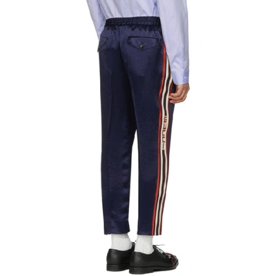 Shop Gucci Blue Jogging Trousers In 4586 Tide