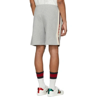 Shop Gucci Grey Logo Band Shorts In 1295 Grey