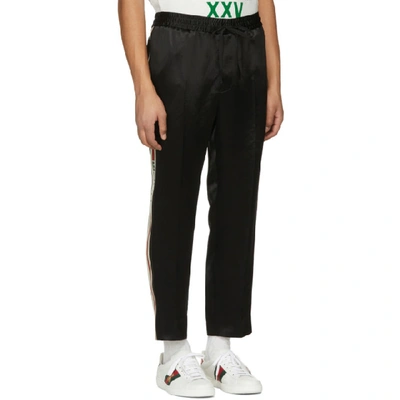 Shop Gucci Black Logo Band Trousers In 1157 Black