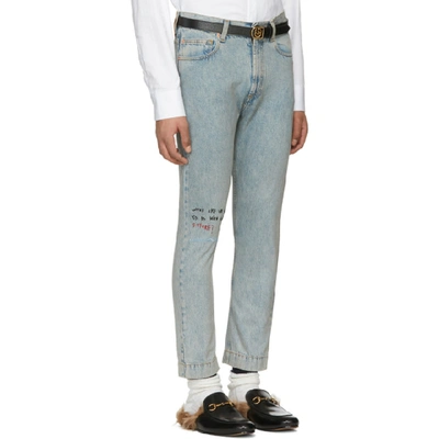 Shop Gucci Blue Future 60s Fit Jeans In 4119 Blue