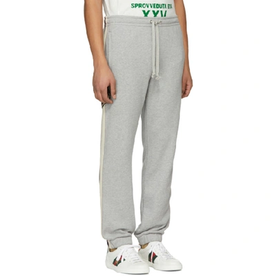 Shop Gucci Grey Logo Band Sweatpants In 1295 Grey