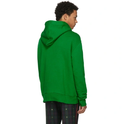 Gucci Teddy-appliqué Cotton-jersey Hooded Sweatshirt In Green | ModeSens