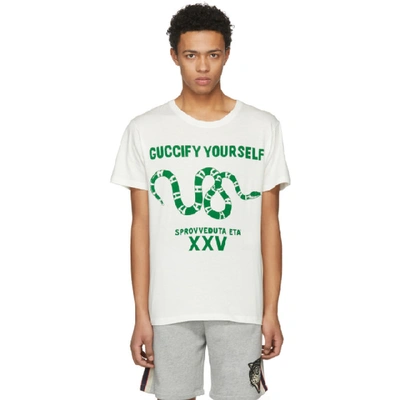 Shop Gucci White Fy Yourself T-shirt In 9102 White