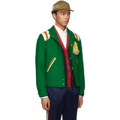 Gucci Tiger Motif Jacket In Green | ModeSens