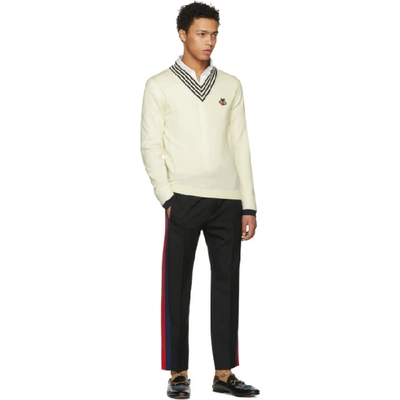 Shop Gucci Off-white Embroidered Insect Sweater In 9515 Milk