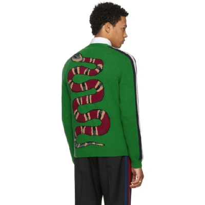Shop Gucci Green Blind For Love Kingsnake Sweater In 3234 Green