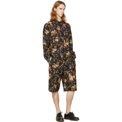 Shop Mcq By Alexander Mcqueen Mcq Alexander Mcqueen Black Floral Track Shorts In 1000.black