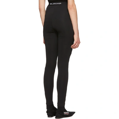 Shop Balenciaga Black Logo Jogger Trousers
