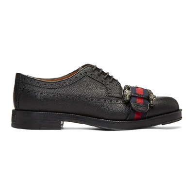 Shop Gucci Black Beyond Tag Brogues In 1160 Black