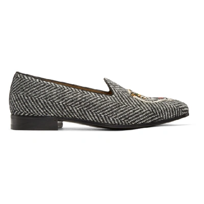 Shop Gucci Black And White Gallipoli Loafers In 1098 Hrgbon