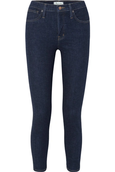 Shop Madewell Cropped High-rise Skinny Jeans In Dark Denim