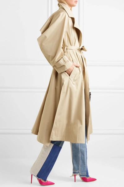 Shop Koché Cotton-gabardine Trench Coat In Beige