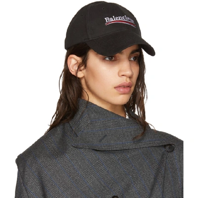 Shop Balenciaga Black Campaign Logo Cap