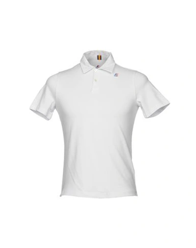 Shop K-way Polo Shirts In White