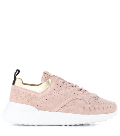 Shop Tod's Suede Sneakers In Pink