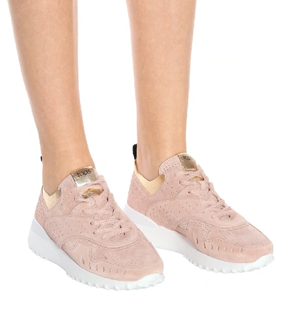 Shop Tod's Suede Sneakers In Pink
