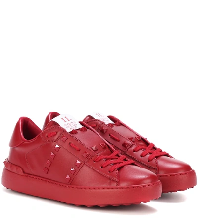 Valentino Garavani Rockstud Untitled皮革运动鞋