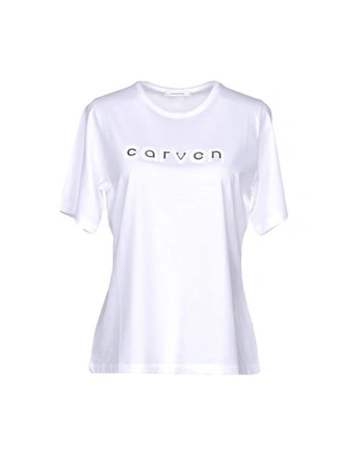 Shop Carven T-shirt In White