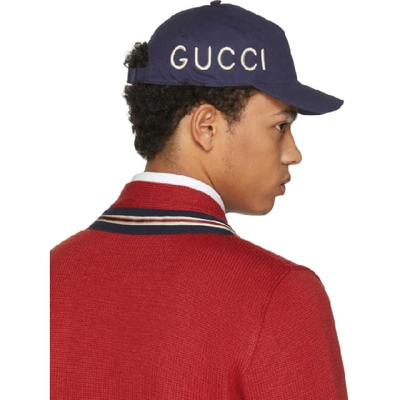 Shop Gucci Navy Loved Cap In 4100 Navy