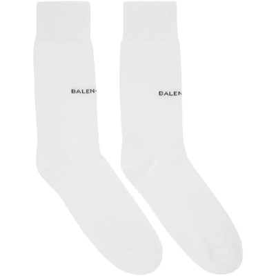 Shop Balenciaga White Logo Socks