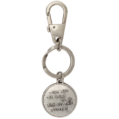 Shop Gucci Silver Poem Keychain In 8111 Nickel