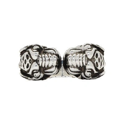 Shop Gucci Silver Vintage Tiger Ring In 0701 Silver