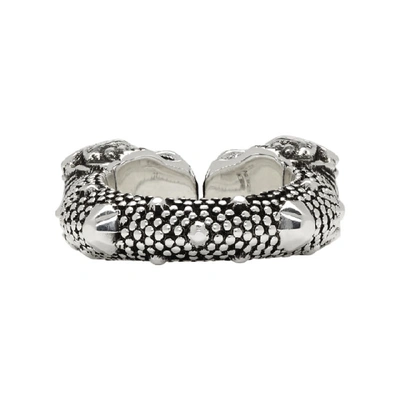 Shop Gucci Silver Vintage Tiger Ring In 0701 Silver