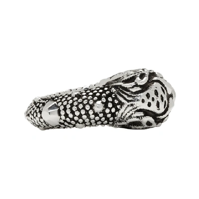 Shop Gucci Silver Vintage Tiger Ring In 0701 Silver