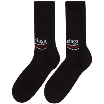 Shop Balenciaga Black Campaign Logo Socks