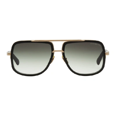 Shop Dita Black & Gold Mach One Sunglasses
