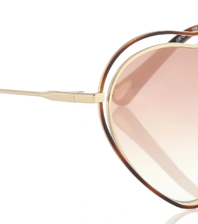 Shop Chloé Poppy Heart-shaped Sunglasses In Pink