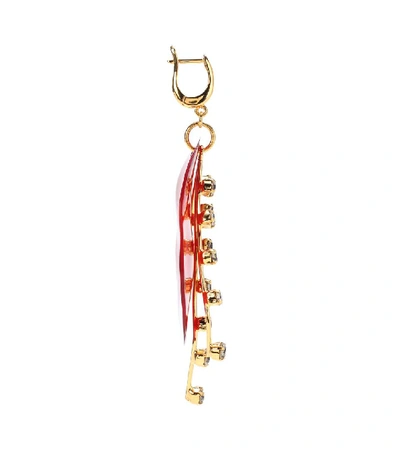 Shop Marni Horn Earrings In Red