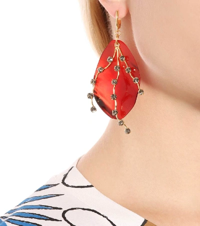 Shop Marni Horn Earrings In Red