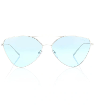 Shop Prada Aviator Sunglasses In Blue