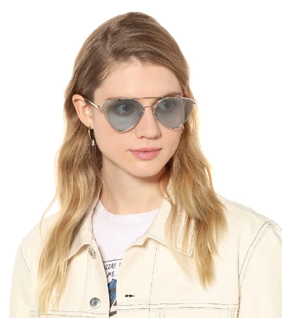 Shop Prada Aviator Sunglasses In Blue