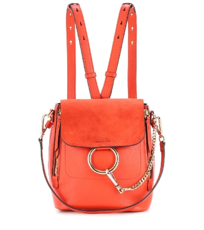 Shop Chloé Faye Leather And Suede Backpack