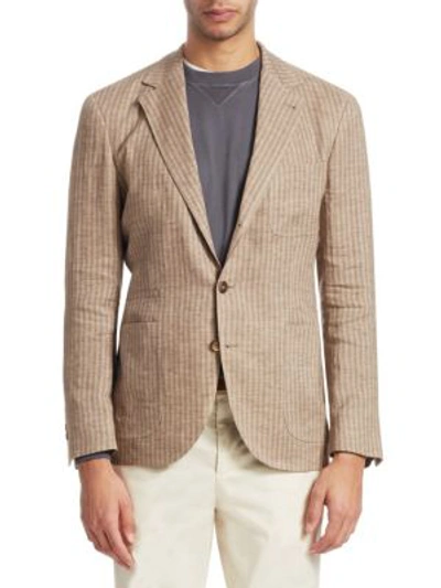 Shop Brunello Cucinelli Wool & Cashmere Blazer In Tan