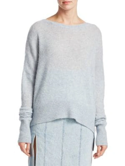 Shop Adam Lippes Cashmere Crewneck Sweater In Soft Blue