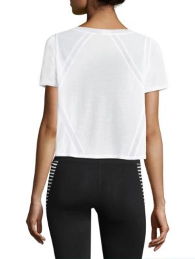 Shop Alo Yoga Cropped Two Tone Tee In White